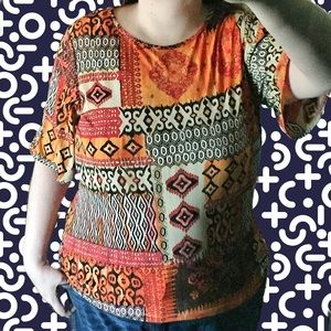 💰2/$8💰 Orange Patterned Top